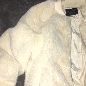 Fluffy bomber jacket